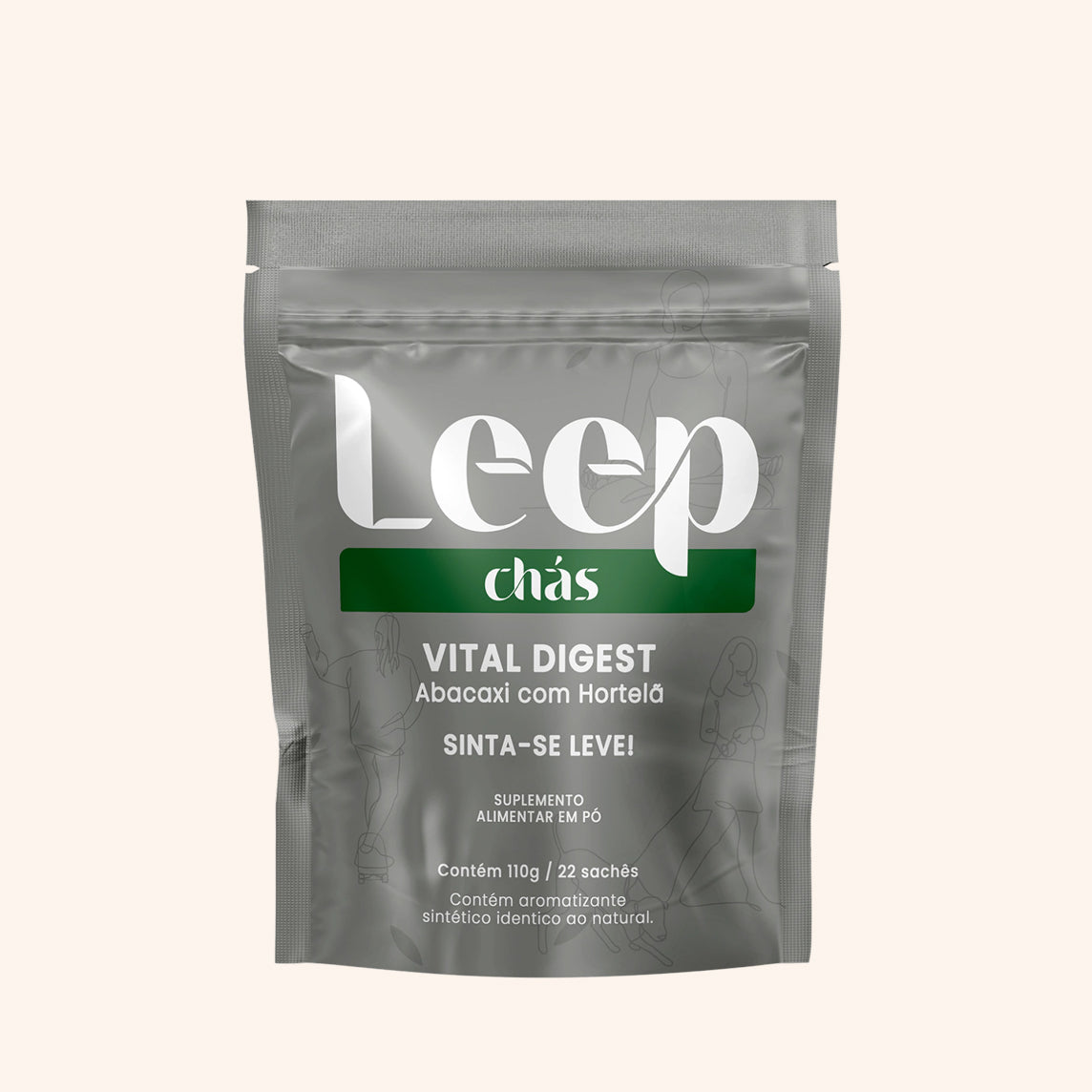 Vital Digest abacaxi com hortelã - chá solúvel para conforto digestivo